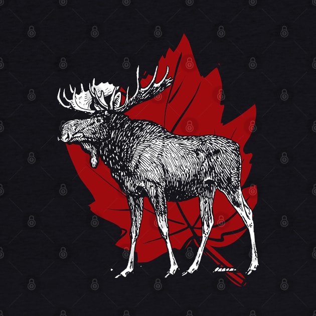 Maple Leaf Canadian Moose by ShirtsShirtsndmoreShirts